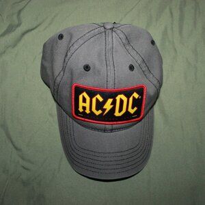NWT Aeropostale AC/DC Adjustable Logo Patch Grey Unisex Hat